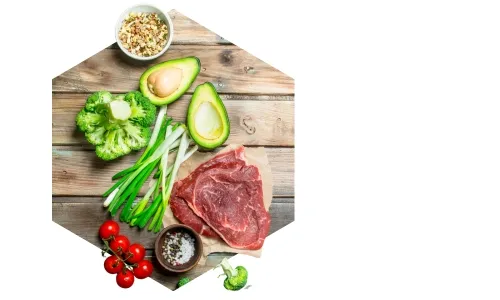 Viande, avocat, tomates 